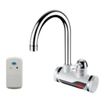 Küchen-Durchlauferhitzer Warmwasserhahn Heiß- und Kaltwasserbereiter EU-Stecker, Lampenanzeige unten Wasserzulauf, Lampenanzeige seitlicher Wasserzulauf, Lampenanzeige Auslaufschutz unten Wasserzulauf, Lampe zeigt Auslaufschutz seitlicher Wasserzulauf