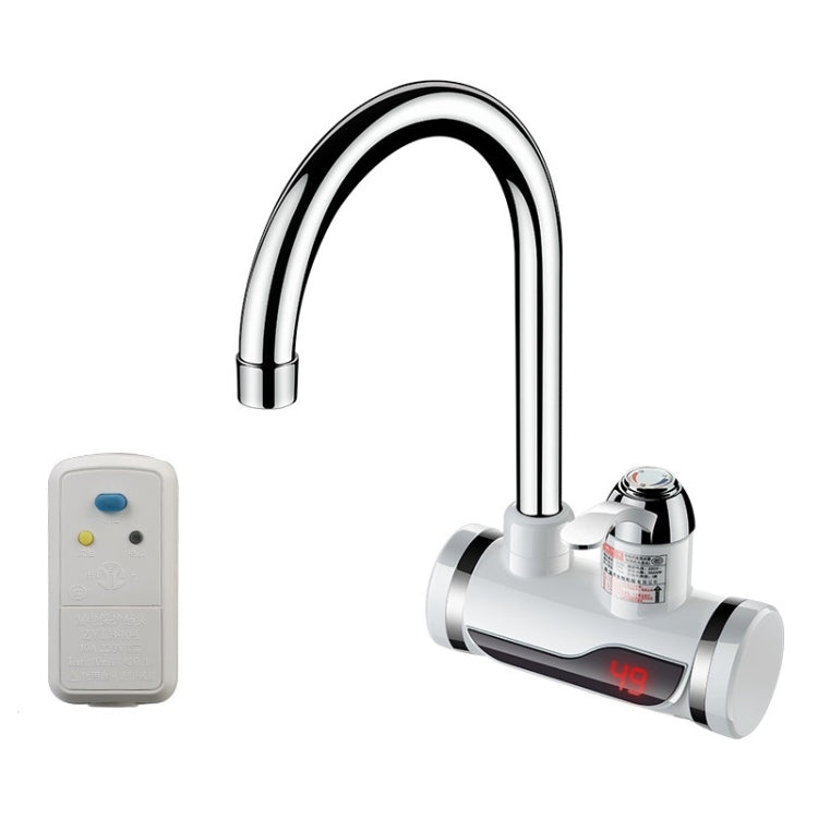 Küchen-Durchlauferhitzer Warmwasserhahn Heiß- und Kaltwasserbereiter EU-Stecker, Lampenanzeige unten Wasserzulauf, Lampenanzeige seitlicher Wasserzulauf, Lampenanzeige Auslaufschutz unten Wasserzulauf, Lampe zeigt Auslaufschutz seitlicher Wasserzulauf