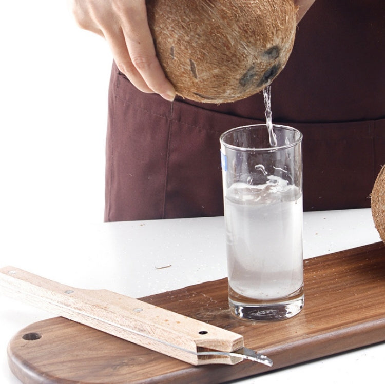 Multifunktionaler Kokosnuss-Schalenöffner aus Edelstahl mit Holzgriff, Kokosnussfleischmesser, Küchenhelfer, Kokosnuss-Schalenöffner