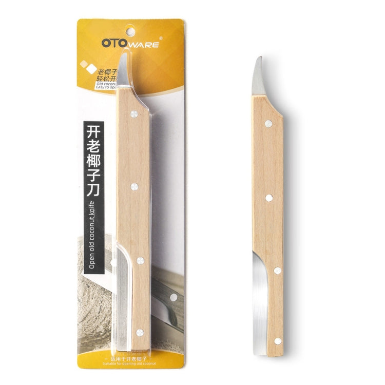 Multifunktionaler Kokosnuss-Schalenöffner aus Edelstahl mit Holzgriff, Kokosnussfleischmesser, Küchenhelfer, Kokosnuss-Schalenöffner