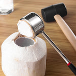 304 Edelstahl Kokosnussöffner Werkzeug Kokosnussschalen-Rasierwerkzeug-Set, 2-in-1 Kokosnussöffner