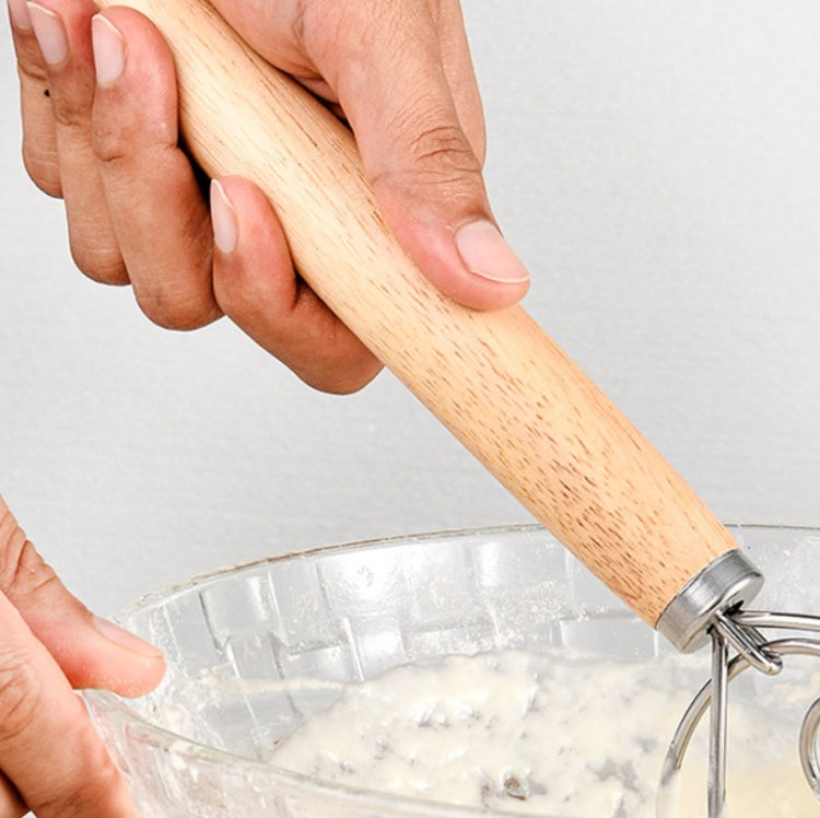 2 Stück 13 Zoll Eichengriff Mehlmischer Teig Edelstahl Rührstab Schneebesen, Einzelkreis-Rührer, Doppelkreis-Rührer, Dreifachkreis-Rührer