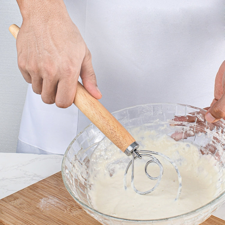2 Stück 13 Zoll Eichengriff Mehlmischer Teig Edelstahl Rührstab Schneebesen, Einzelkreis-Rührer, Doppelkreis-Rührer, Dreifachkreis-Rührer