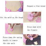 4-in-1 dreidimensionale Fondant-Kekspresseform, Zufällige Stil-Lieferung, Presskuchenform
