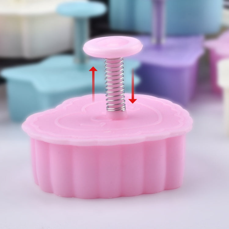 4-in-1 dreidimensionale Fondant-Kekspresseform, Zufällige Stil-Lieferung, Presskuchenform
