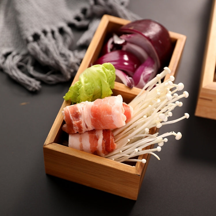Hot Pot Bambusteller mit Fächern, Servierplatte aus Holz, großes Neuner-Raster, Sechser-Raster, großes Vierer-Raster aus Bambus, mittleres Vierer-Raster aus Bambus, kleines Vierer-Raster aus Bambus, Dreier-Raster aus Bambus, Zweier-Raster               