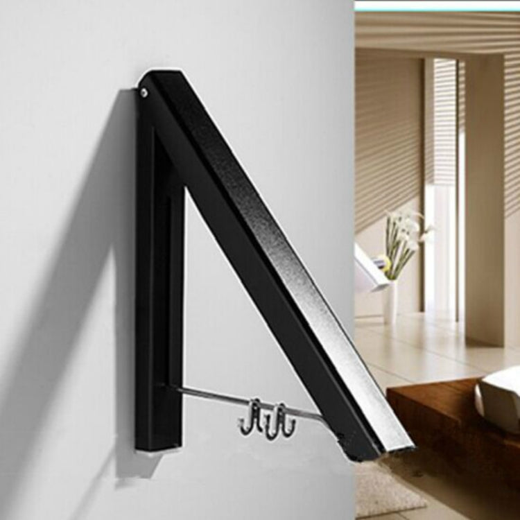 Multifunktionaler Trockenständer aus Weltraum-Aluminium, unsichtbar, schwarz, Doppel-Schwarz + 80 cm Querstange