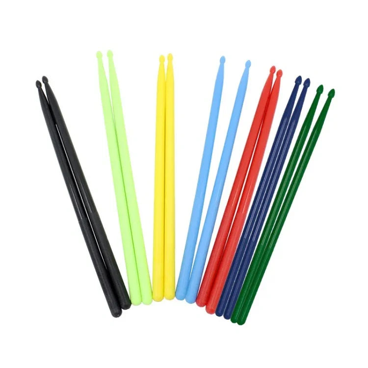 2 Stück Drumsticks, Zubehör für Schlagzeugsets, Nylon-Drumsticks, Gelb, Hellblau, Schwarz, Hellgrün, Rot, Marineblau, Dunkelgrün