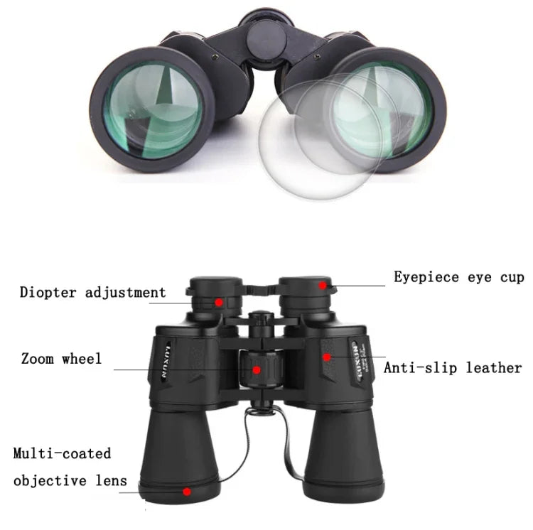 Luxun 20x50 Outdoor-Fernglas Nachtsicht bei schlechten Lichtverhältnissen Nicht-Infrarot-Hochleistungsfernglas, 20x50 Schwarz, 20x50 Armeegrün