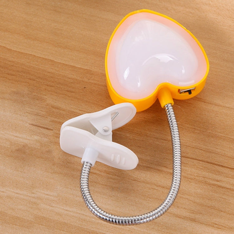 Mini Liebesherz Clip LED Buchlampe Leselampe Schreibtischlampe Tastaturlicht Augenschutz Energiespar Nachtlicht, Pink, Gelb, Blau