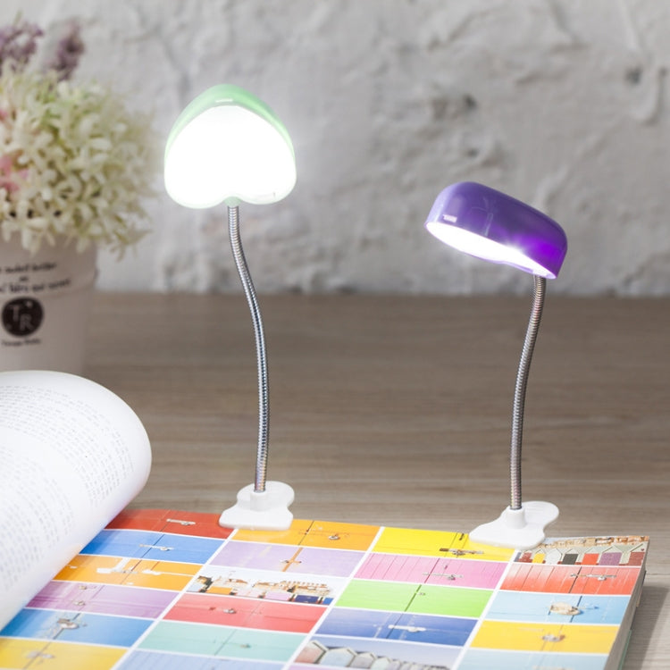 Mini Liebesherz Clip LED Buchlampe Leselampe Schreibtischlampe Tastaturlicht Augenschutz Energiespar Nachtlicht, Pink, Gelb, Blau