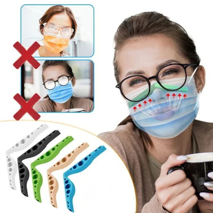 10 Stück Masken-Nasenklammer Brücken-Brillen-Anti-Beschlag-Dichtungs-Silikonstreifen, zufällige Farbauslieferung, Masken-Nasenklammer