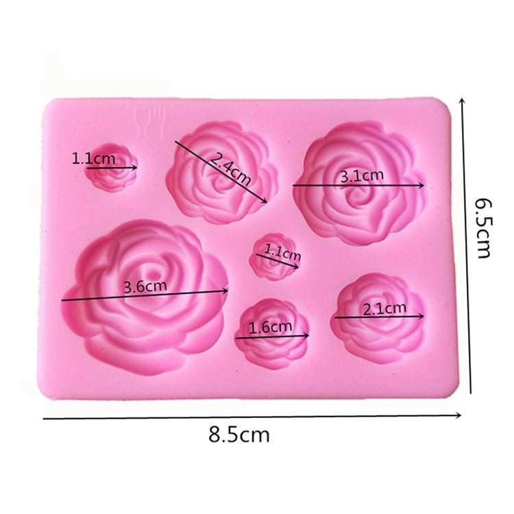 2 Stück DIY Handgemachte Seife Schokolade Fondant Backform 3D Rose Blume Kuchen Dekoration Silikonform, Blumenform (Pink), Blumenform (Grau)