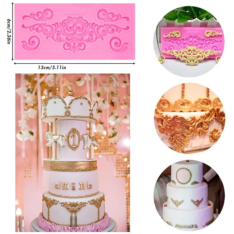 2 Stück Fondant Kuchen Silikonform Hohle Geprägte Rahmen Retro Fotorahmenform