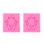 2 Stück Fondant Kuchen Silikonform Hohle Geprägte Rahmen Retro Fotorahmenform