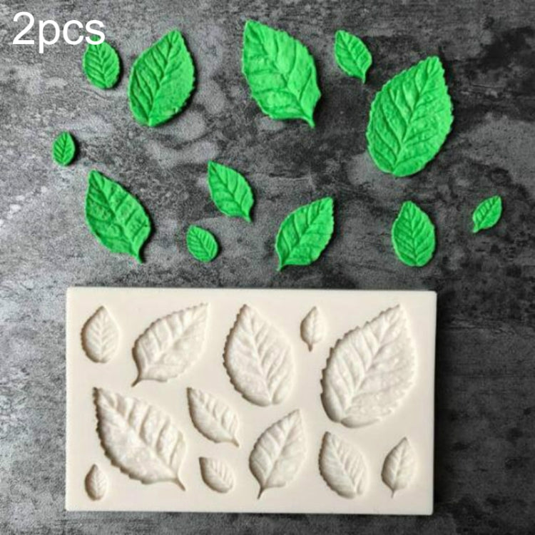 2er-Set Sugarcraft Blatt Silikon Fondantform Kuchen Dekorationswerkzeuge Schokoladenbackform, Blattform
