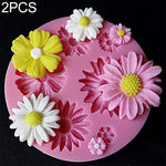 2 Stück 3D-Blumen-Silikonformen Fondant-Bastelkuchen-Bonbon-Schokolade-Eisgebäck-Backwerkzeug, 3D-Blumenform