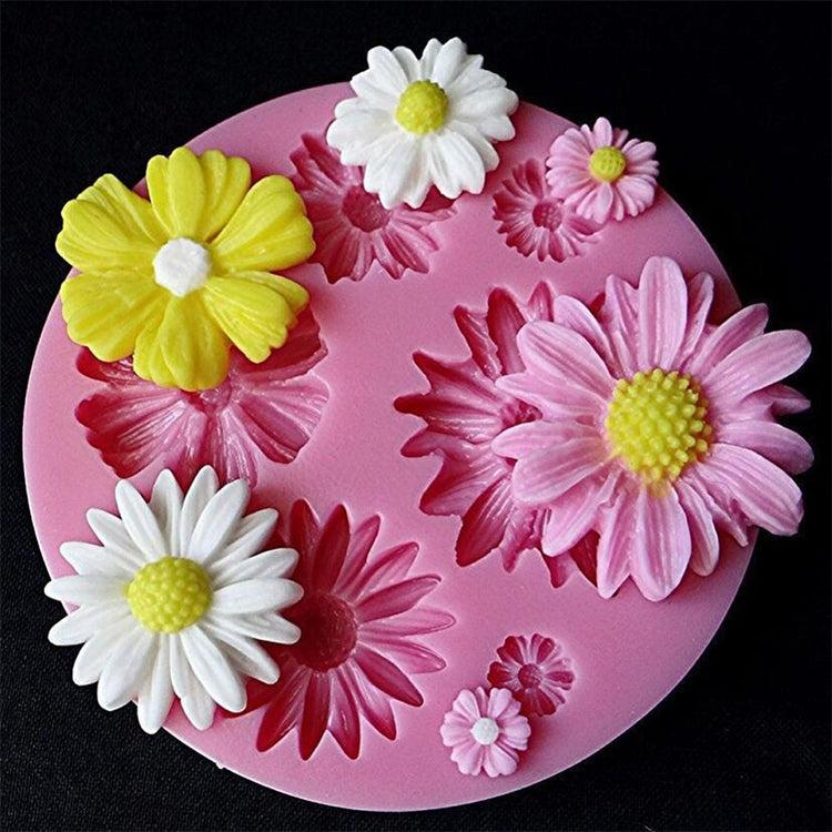 2 Stück 3D-Blumen-Silikonformen Fondant-Bastelkuchen-Bonbon-Schokolade-Eisgebäck-Backwerkzeug, 3D-Blumenform