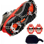 Outdoor 18-Zahn-Steigeisen aus 430er Edelstahl für Schnee und Wanderungen, rutschfeste Schuhüberzüge, Größe: 18 Zähne M (Orange), 18 Zähne L (Schwarz)