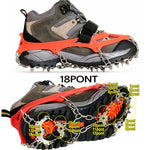 Outdoor 18-Zahn-Steigeisen aus 430er Edelstahl für Schnee und Wanderungen, rutschfeste Schuhüberzüge, Größe: 18 Zähne M (Orange), 18 Zähne L (Schwarz)