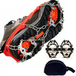 Outdoor 18-Zahn-Steigeisen aus 430er Edelstahl für Schnee und Wanderungen, rutschfeste Schuhüberzüge, Größe: 18 Zähne M (Orange), 18 Zähne L (Schwarz)