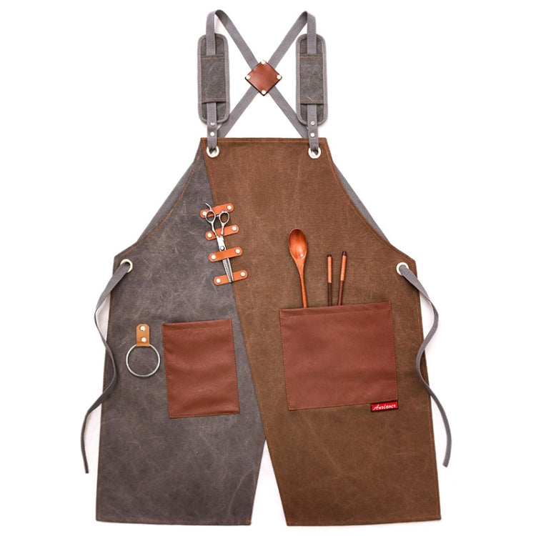 Jeansschürze Friseur Milch Teeladen Kellner Overalls, Grau-gelber Schultergurt, Blau-weißer Schultergurt, Grün-gelber Schultergurt, Grau-grüner Schultergurt, Grau-gelber Hakengurt, Blau-weißer Hakengurt, Grün-gelber Hakengurt, Grau-grüner Hakengurt