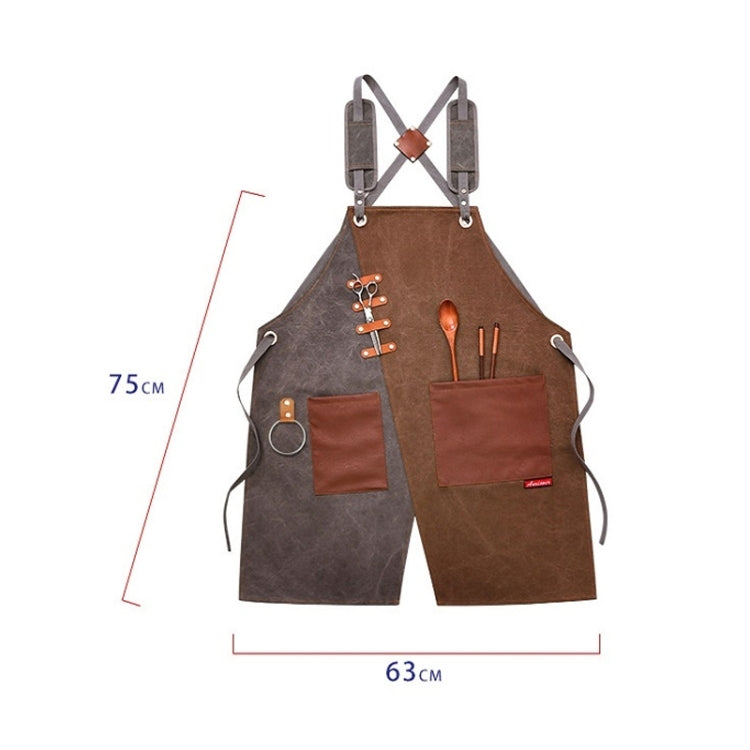 Jeansschürze Friseur Milch Teeladen Kellner Overalls, Grau-gelber Schultergurt, Blau-weißer Schultergurt, Grün-gelber Schultergurt, Grau-grüner Schultergurt, Grau-gelber Hakengurt, Blau-weißer Hakengurt, Grün-gelber Hakengurt, Grau-grüner Hakengurt