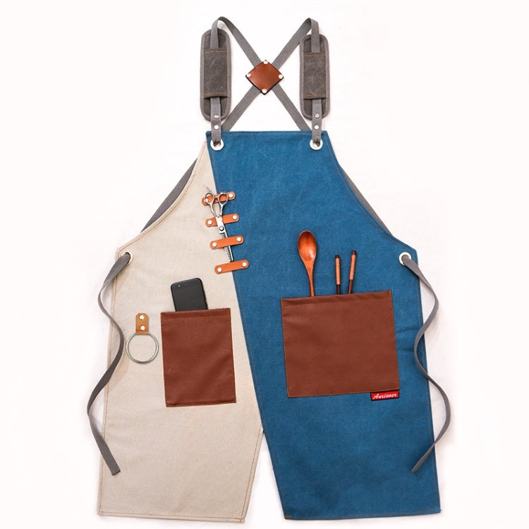 Jeansschürze Friseur Milch Teeladen Kellner Overalls, Grau-gelber Schultergurt, Blau-weißer Schultergurt, Grün-gelber Schultergurt, Grau-grüner Schultergurt, Grau-gelber Hakengurt, Blau-weißer Hakengurt, Grün-gelber Hakengurt, Grau-grüner Hakengurt