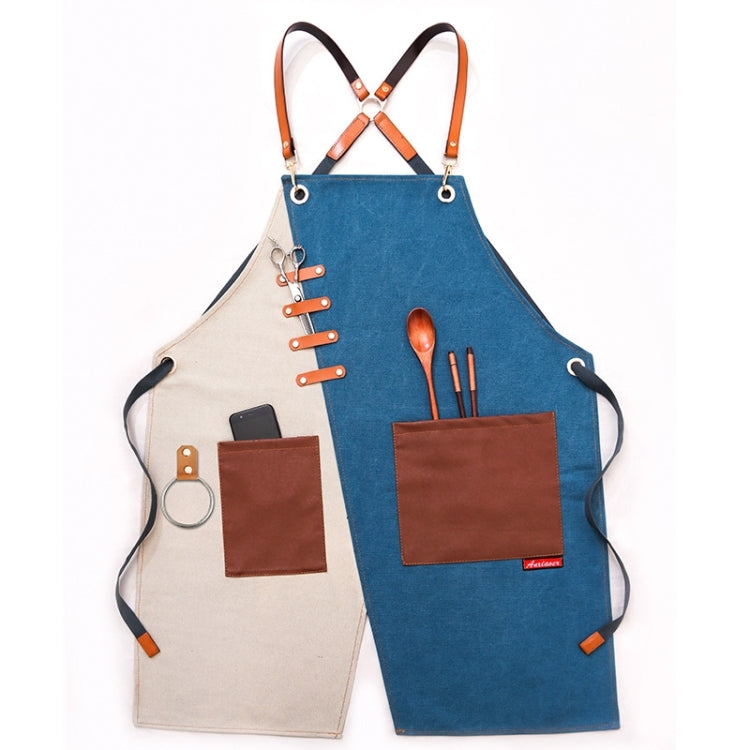 Jeansschürze Friseur Milch Teeladen Kellner Overalls, Grau-gelber Schultergurt, Blau-weißer Schultergurt, Grün-gelber Schultergurt, Grau-grüner Schultergurt, Grau-gelber Hakengurt, Blau-weißer Hakengurt, Grün-gelber Hakengurt, Grau-grüner Hakengurt
