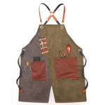 Jeansschürze Friseur Milch Teeladen Kellner Overalls, Grau-gelber Schultergurt, Blau-weißer Schultergurt, Grün-gelber Schultergurt, Grau-grüner Schultergurt, Grau-gelber Hakengurt, Blau-weißer Hakengurt, Grün-gelber Hakengurt, Grau-grüner Hakengurt