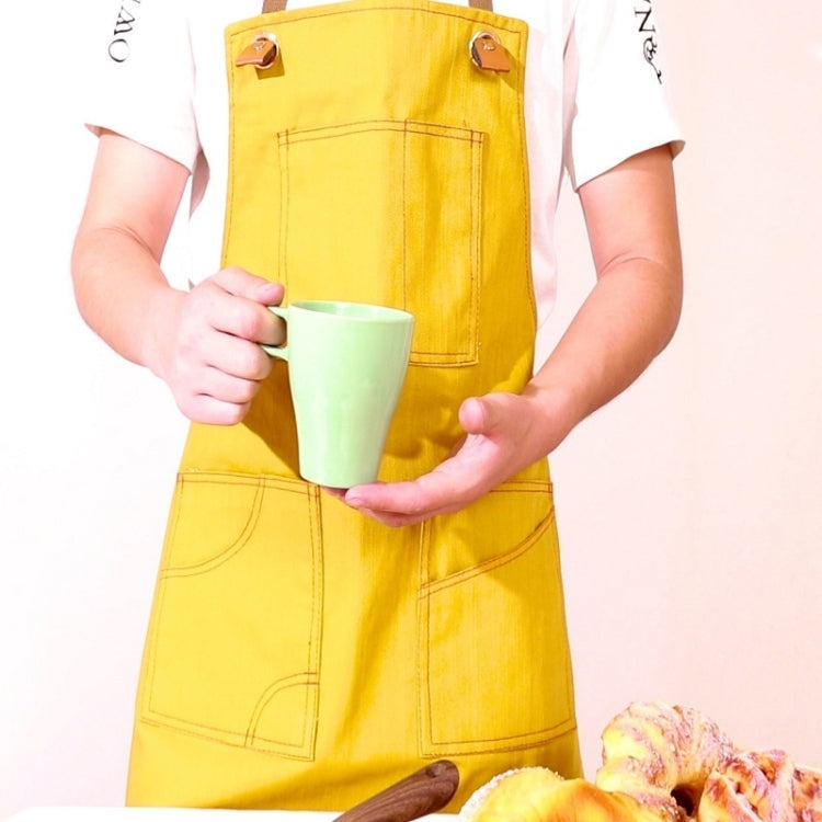 Haushalts-Jeansschürze Barista Blumig Teeladen Friseur Arbeitskleidung, Erwachsenenversion, für Kinder 47 cm, für Kinder 57 cm