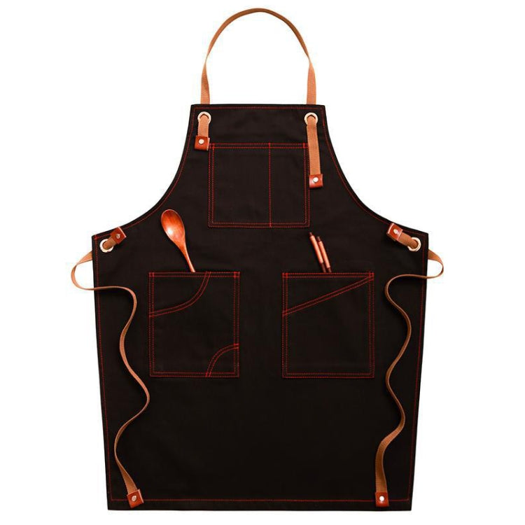 Haushalts-Jeansschürze Barista Blumig Teeladen Friseur Arbeitskleidung, Erwachsenenversion, für Kinder 47 cm, für Kinder 57 cm