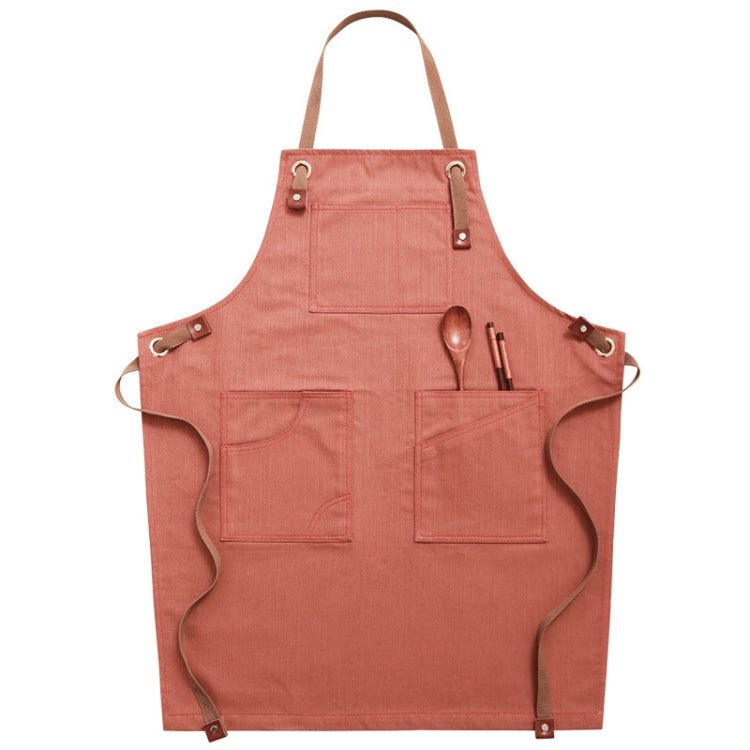Haushalts-Jeansschürze Barista Blumig Teeladen Friseur Arbeitskleidung, Erwachsenenversion, für Kinder 47 cm, für Kinder 57 cm