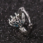 925 Sterlingsilber Damen Glänzende Form Mikro-Einsätze Zirkon Ohrringe, Weiß, Schwarz, Pink, Rot, Wasserblau