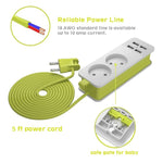 Steckdosenleiste 1/2 EU-Stecker 4 USB-Anschlüsse 1200W 250V 1,5m Kabel Wand tragbare Mehrfachsteckdose, EU-Stecker Steckdosen