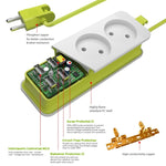 Steckdosenleiste 1/2 EU-Stecker 4 USB-Anschlüsse 1200W 250V 1,5m Kabel Wand tragbare Mehrfachsteckdose, EU-Stecker Steckdosen