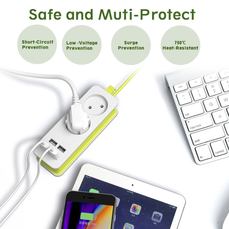 Steckdosenleiste 1/2 EU-Stecker 4 USB-Anschlüsse 1200W 250V 1,5m Kabel Wand tragbare Mehrfachsteckdose, EU-Stecker Steckdosen