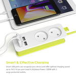 Steckdosenleiste 1/2 EU-Stecker 4 USB-Anschlüsse 1200W 250V 1,5m Kabel Wand tragbare Mehrfachsteckdose, EU-Stecker Steckdosen