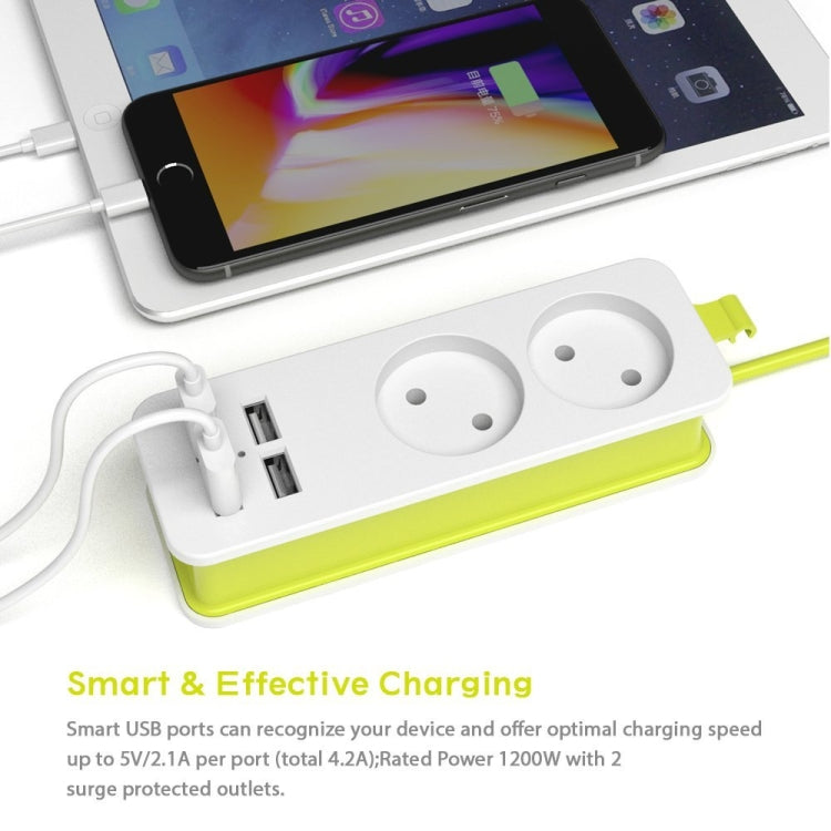 Steckdosenleiste 1/2 EU-Stecker 4 USB-Anschlüsse 1200W 250V 1,5m Kabel Wand tragbare Mehrfachsteckdose, EU-Stecker Steckdosen