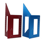 Holzbearbeitungs-T-förmiger Markierzirkel Multifunktions-Winkel Aluminiumlegierung Ritzel, Dunkelblau, Rot