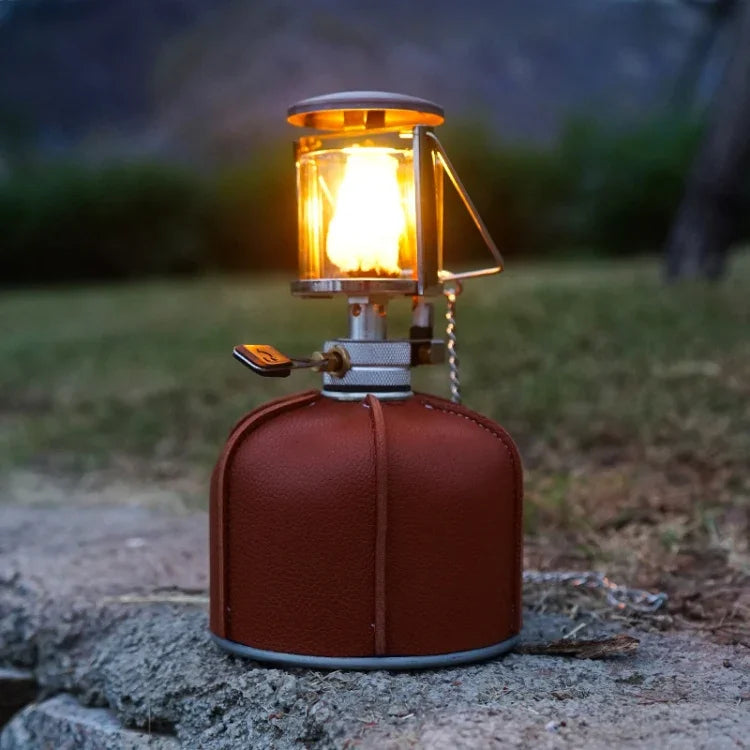 Outdoor Camping Flachgastank Lederhülle Camping Dampflampe Kraftstofftank PU Schutzhülle, Für 230g Gastank, Für 450g Gastank