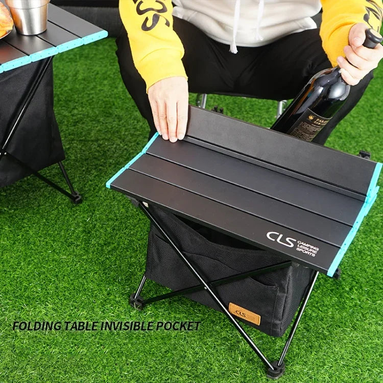 CLS Outdoor Klapptisch für Picknicktisch, Aufbewahrungs-Hängetasche, tragbare unsichtbare Tasche, Aufbewahrungs-Hängetasche, Stil:, kleine Tasche, große Tasche, Tisch klein + kleine Tasche, Tisch mittel + große Tasche