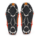 13 Zähne Outdoor Edelstahl-Bergsteiger-Steigeisen Trekking Anti-Rutsch-Schuhüberzüge, Größe:, 13 Zähne M（Orange）