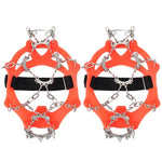 13 Zähne Outdoor Edelstahl-Bergsteiger-Steigeisen Trekking Anti-Rutsch-Schuhüberzüge, Größe:, 13 Zähne M（Orange）
