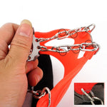 13 Zähne Outdoor Edelstahl-Bergsteiger-Steigeisen Trekking Anti-Rutsch-Schuhüberzüge, Größe:, 13 Zähne M（Orange）