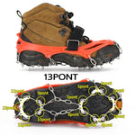 13 Zähne Outdoor Edelstahl-Bergsteiger-Steigeisen Trekking Anti-Rutsch-Schuhüberzüge, Größe:, 13 Zähne M（Orange）