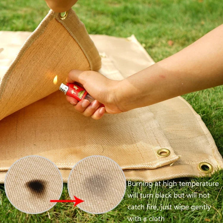CLS Picknick Grill Wärmeisolationsunterlage Glasfaser Flammschutzgewebe Klein (46x44 cm), Klein (46x44 cm), Mittel (80x60 cm), Groß (100x80 cm)