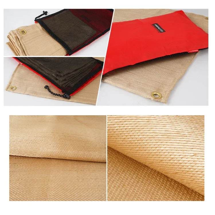 CLS Picknick Grill Wärmeisolationsunterlage Glasfaser Flammschutzgewebe Klein (46x44 cm), Klein (46x44 cm), Mittel (80x60 cm), Groß (100x80 cm)
