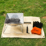CLS Picknick Grill Wärmeisolationsunterlage Glasfaser Flammschutzgewebe Klein (46x44 cm), Klein (46x44 cm), Mittel (80x60 cm), Groß (100x80 cm)