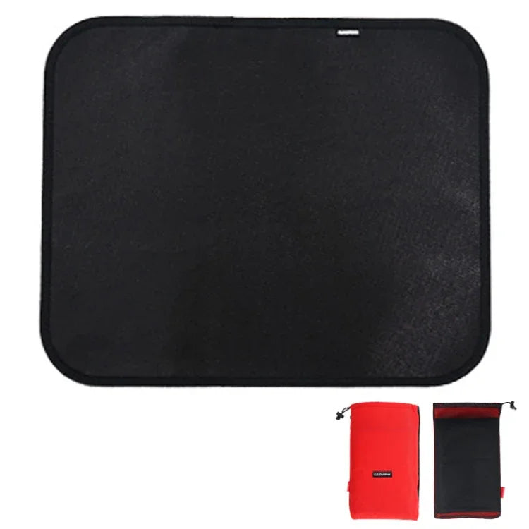 CLS Outdoor Camping Silikon feuerfestes Tuch Picknick Grill Wärmeisolationsunterlage, S: 350x340mm, M: 450x370mm, L: 600x520mm, XL: 800x750mm